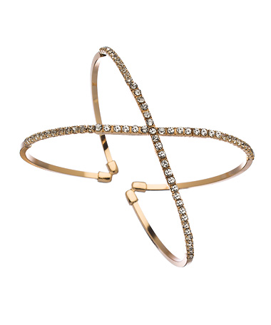 Blu Bijoux Crystal Criss Cross Cuff Bracelet