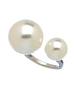 Blu Bijoux Large Double Pearl Ring