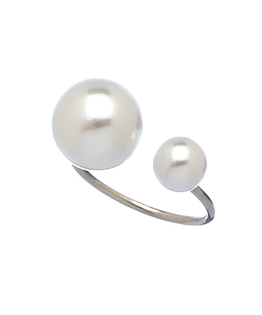 Blu Bijoux Small Double Pearl Ring