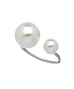 Blu Bijoux Small Double Pearl Ring