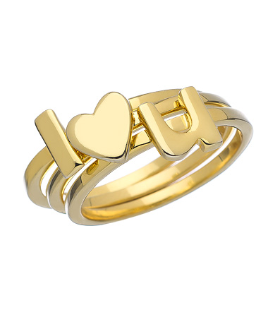 Blu Bijoux I Love U Ring Set