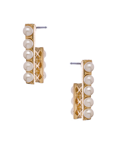 Blu Bijoux Gold Pearl Bead Earrings