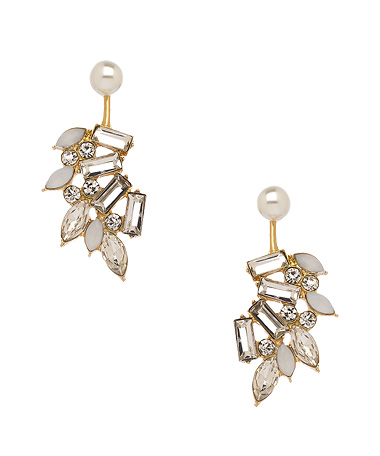 Blu Bijoux Crystal and Pearl Zoe Front to Back Earrings