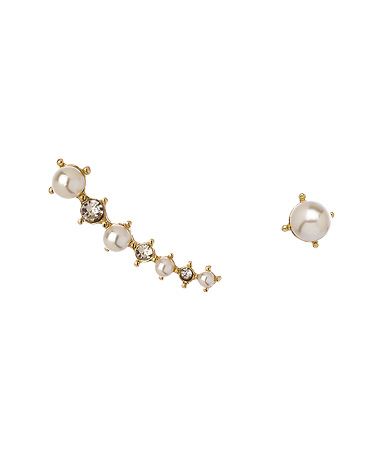 Blu Bijoux Crystal and Pearl Viva Ear Crawlers