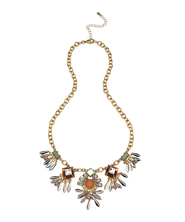Blu Bijoux Gold Crystal Apryl Necklace