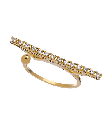 Blu Bijoux Gold Corliss Horizontal Ring