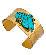 Blydesign Gold and Turquoise Nicole Cuff Bracelet