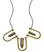 Blydesign U-Shaped Pyrite Pendant Necklace
