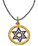 Bodai Jewels Gold and CZ Star of David Pendant Necklace