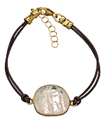 Brace Yourself LA Moonstone Leather Cord Bracelet