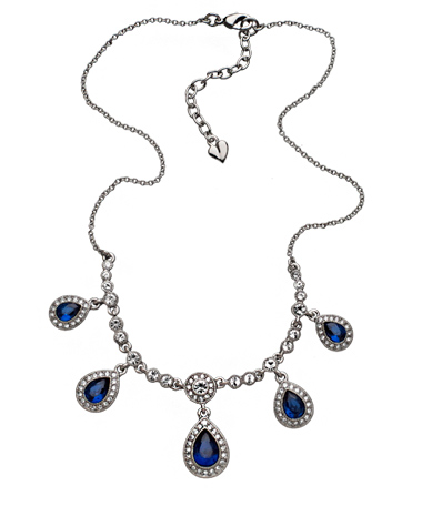 Carolee Blue Crystal Raindrop Necklace