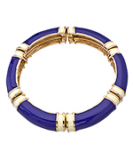 Carolee Gold Cobalt Blue and White Enamel Bangle Bracelet