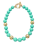 Carolee Gold and Turquoise Enamel Beaded Necklace