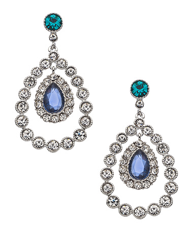 Carolee Regal Reflection Peacock Gypsy Hoop Earrings