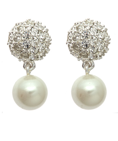 Carolee Pave Crystal and Pearl Drop Earrings