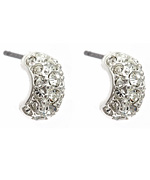 Carolee Tiny Pave Crystal Crescent Earrings