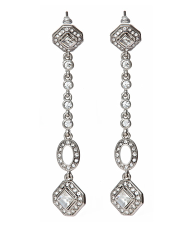 Carolee Crystal Diamond Linear Drop Earrings