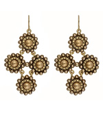 Carolee Antique Gold Quadruple Pendant Earrings