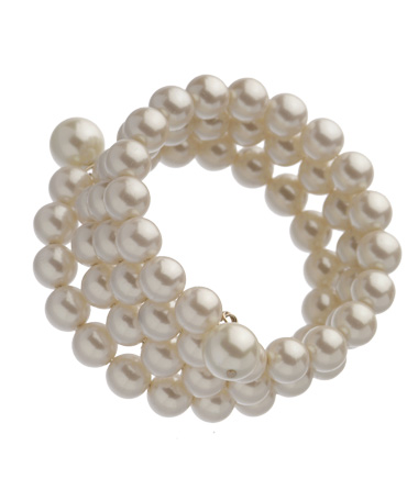 Carolee White Pearl Coil Bracelet