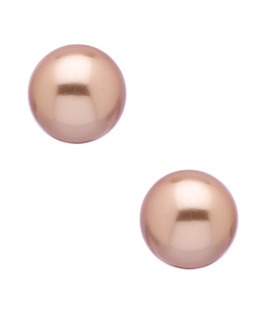 Carolee Gold and Large Pearl Stud Earrings
