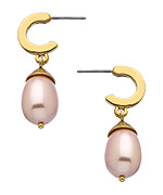 Carolee Gold and Pearl Teardrop Earrings