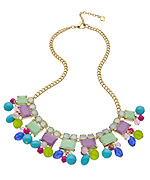 Carolee Gold Multi-stone and Multi-shape Bib Necklace