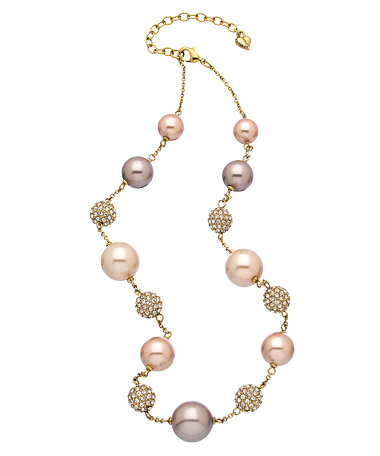 Carolee Gold Multi-color Pearl and Crystal Sphere Necklace