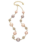 Carolee Gold Multi-color Pearl and Crystal Sphere Necklace