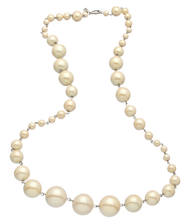 Carolee Silver and Multi-sized Pearl Long Necklace