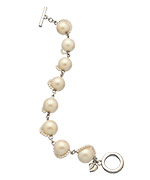 Carolee Silver and Wrapped Pearl Bracelet