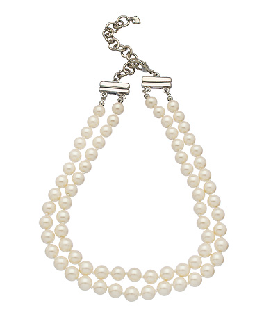 Carolee Two Strand Silver and Pearl Necklace
