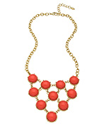 Carolee Coral Cabochon Bib Necklace