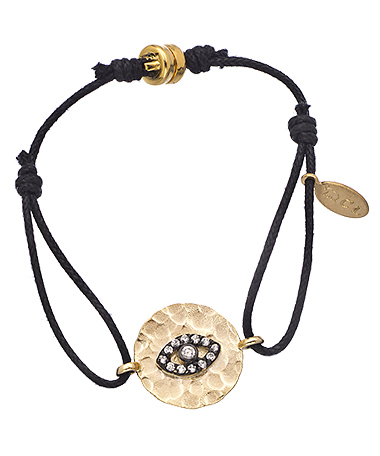Carolina Loyola Evil Eye Hammered Disc Thin Bracelet