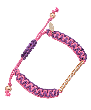 Carolina Loyola CZ Pink/Purple Macrame Bracelet