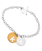 Carrie Saxl Silver and Gold Double Initial Bracelet