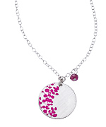Carrie Saxl Silver and Fuchsia Vine Pendant and Charm Necklace