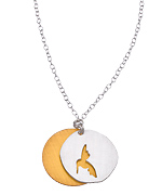 Carrie Saxl Silver and Gold Hummingbird Double Pendant Necklace