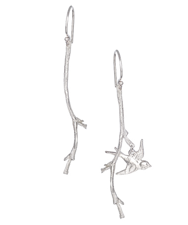 Catherine Weitzman Branch and Flying Dove Earrings