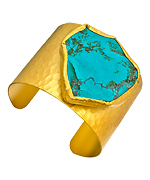 Charlene K Turquoise and Gold Cuff Bracelet