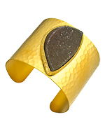 Charlene K Small Druzy and Gold Cuff Bracelet