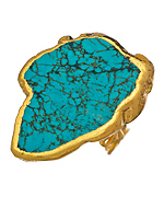 Charlene K Blue Turquoise and Gold Ring