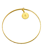 Charlene K Gold Circle Initial Bangle Bracelet