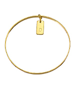 Charlene K Gold Rectangle Initial Bangle Bracelet