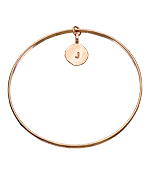 Charlene K Rose Gold Circle Initial Bangle Bracelet