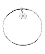 Charlene K Silver Circle Initial Bangle Bracelet