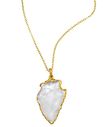Charlene K  Quartz and Gold Dagger Pendant Necklace