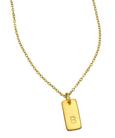Charlene K Gold Rectangle Initial Necklace