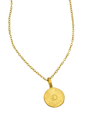Charlene K Gold Circle Initial Necklace