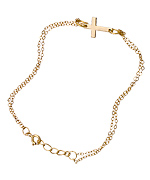 Charlene K Gold Sideways Cross Bracelet