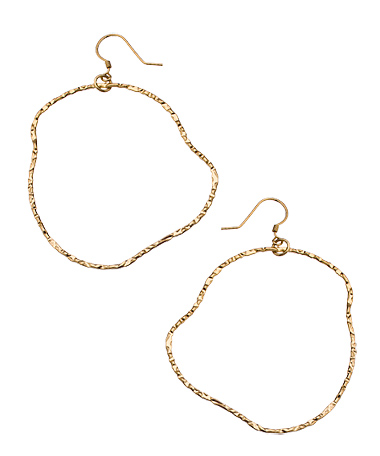 Charlene K Hammered Warped Hoop Earrings